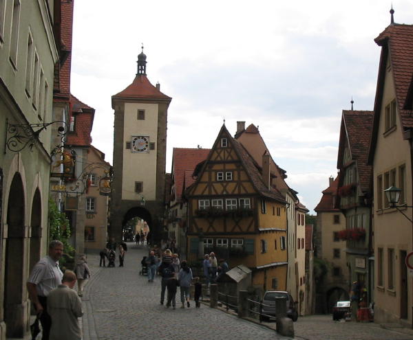 A famous postcard scene of the streets of Rothenburg