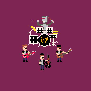 Pixelized versions of Brian Transplant with Percussotron
