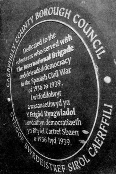 International Brigade Caerphilly. Photograph sent by Merriel Brewer.