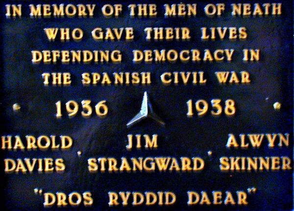 Brigadas Internacionales Neath 2. Fotograf&iacute;a tomada por Peter Parker, Howard Badham y Margaret Jenkins