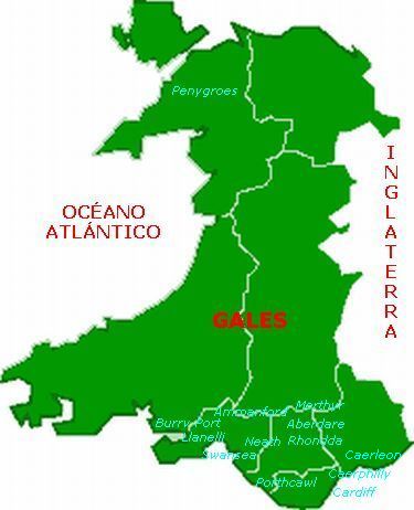 Mapa de Gales