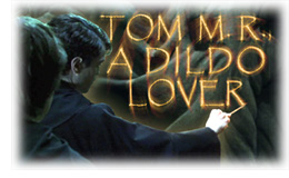 It is magically revealed to Harry Potter that ''Tom M. R., A Dildo Lover'' is an anagram of ''Tom Marvolo Riddle'' � the name of the heir of Slytherin and long-ago Hogwarts student who had ultimately transformed himself into the evil Lord Voldemort, Harry's nemesis.