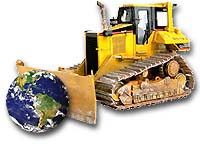 A big yellow bulldozer took away the house and the land... and the sky and the sea... and you and me, oh my!