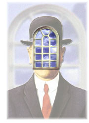 BD's Magritte Thing: Look out when looking in.