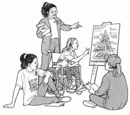 A Girl Scout Troop learning about nutrition.