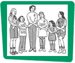 Girl Scouts in a Friendship Circle.