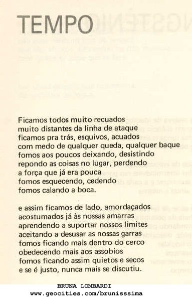 Bruna Lombardi - Aqui vai pra vocês um trecho do poema Tocaia, do