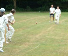 Hard fought action in the U15 Single wicket