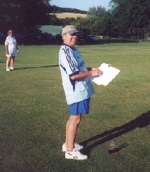 The dad's umpire as the mums and daughters play to cap off the first bucks girls cricket festival