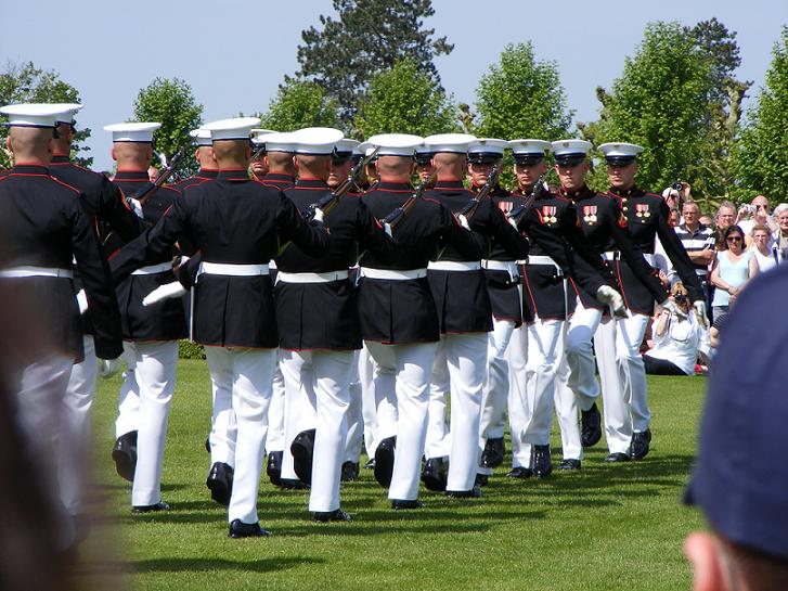 Picture I took of the silent drill platoon at Belleau Wood France