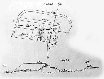 Skizze des Zentralunterstandes der Batterie 6-5, 1910