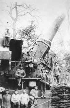 42-cm-Mrser L/16: Gamma-Gert im Wald von Spincourt nahe Kronprinzenweg, 1916