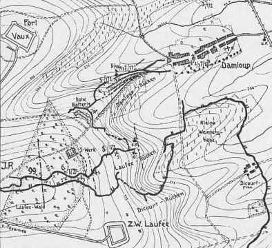 Gefechtskarte des Infanterie-Regiments Nr. 172 (1916)