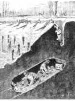 Zeichnung in einer Kriegsausgabe der Lllustration: Minenkrieg vor Les Eparges
