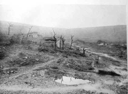 Die Vaux-Kreuz-Schlucht unterhalb der Vaux-Kreuz-Hhe: Der Weg unzhliger deutscher Soldaten zur Front, 1916
