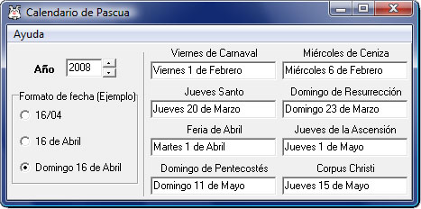 Calendario de Pascua