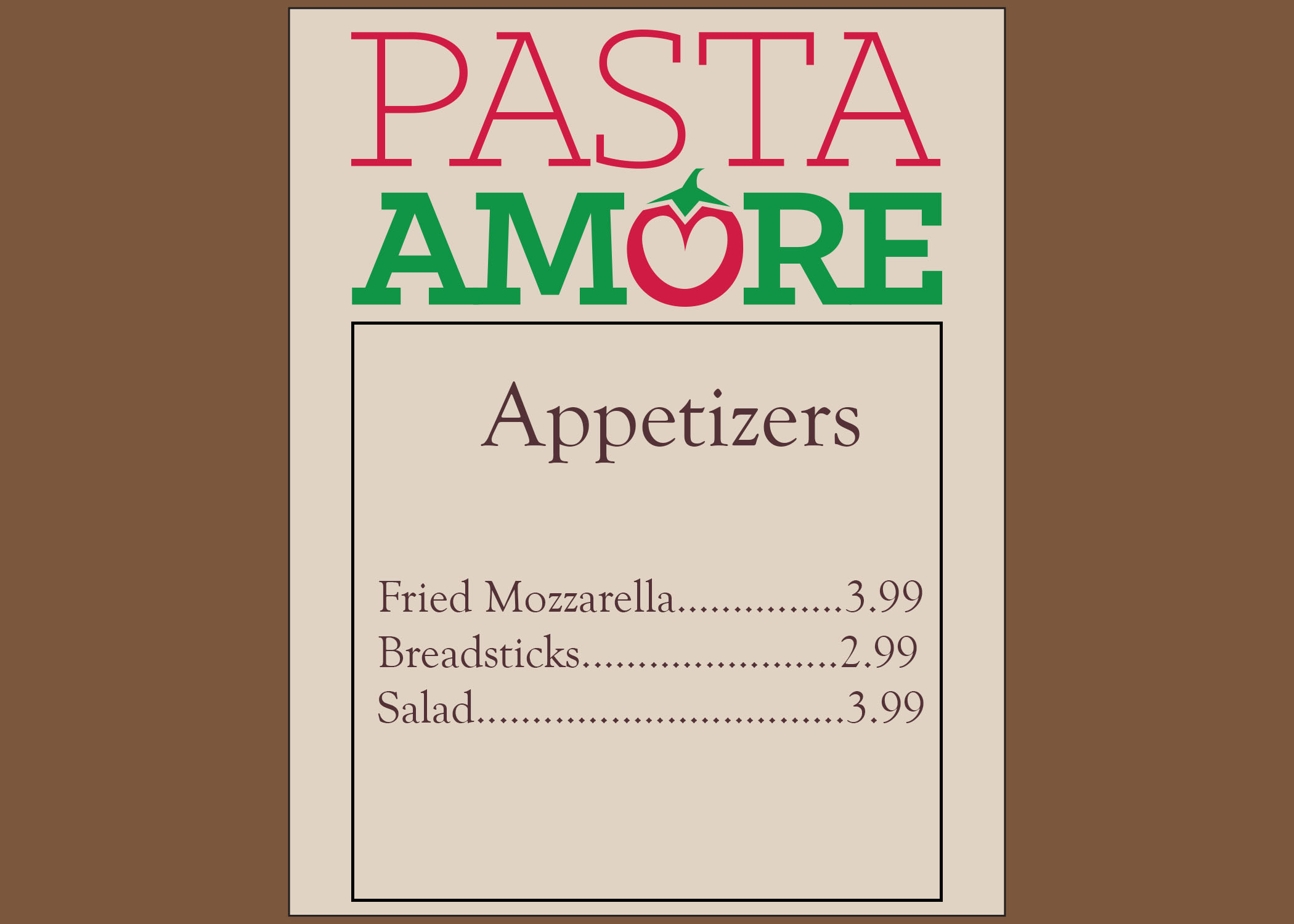 Appetizers Menu