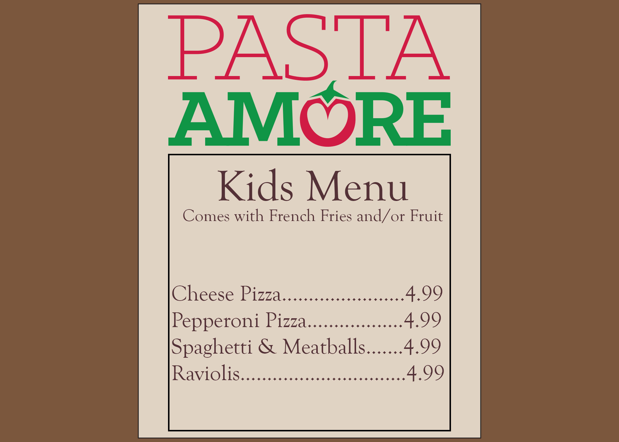 Kids Menu