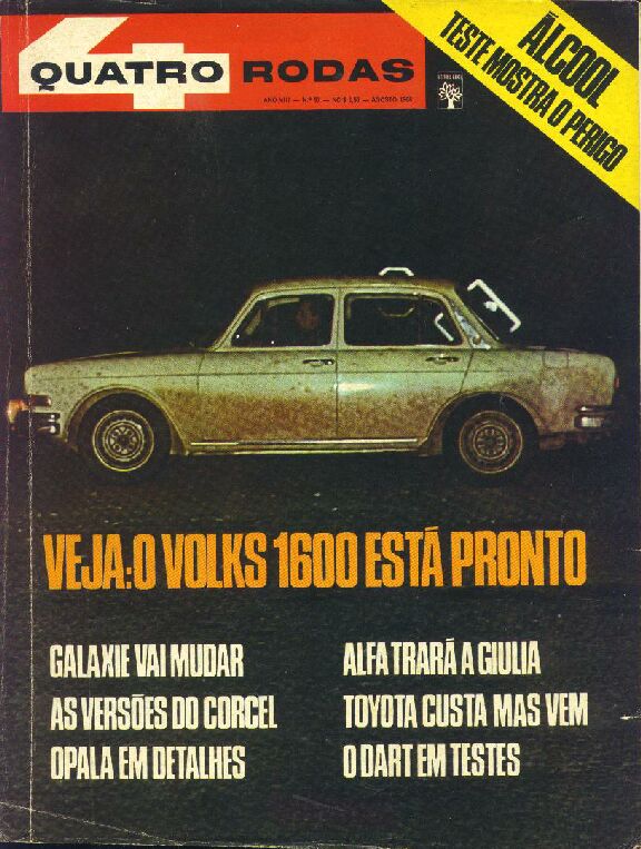 Capa da revista Quatro Rodas no. 97; agosto de 1968. Gentilmente enviada por Astor Dias de Andrade