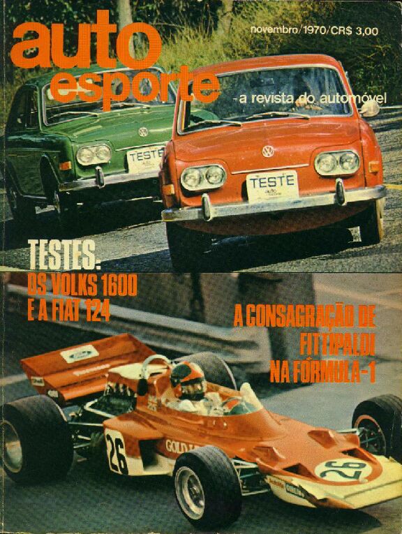 Capa da revista Auto Esporte; novembro de 1970. Gentilmente enviada por Astor Dias de Andrade
