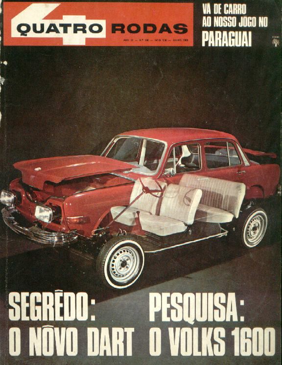 Capa da revista Quatro Rodas no. 108; Julho de 1969. Cortesia do VW Clube do Rio de Janeiro
