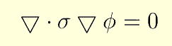 del . sigma del phi = 0