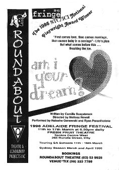 The pamphlet that found its way into many an Adelaide during the play's season at the Adelaide Fringe Festival