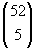 52 choose 5