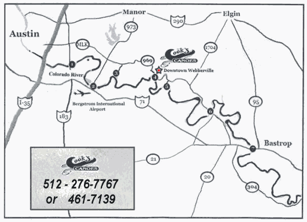 map of Colorado River - Webberville