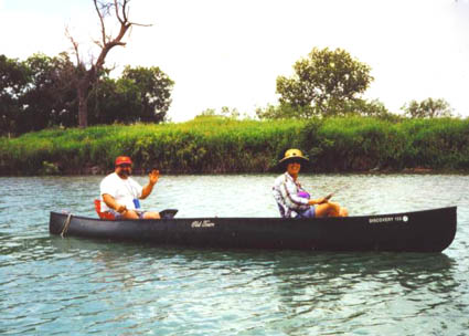 bruce and del in canoe on llano river