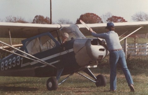 Charlie at the
controls of a Champ