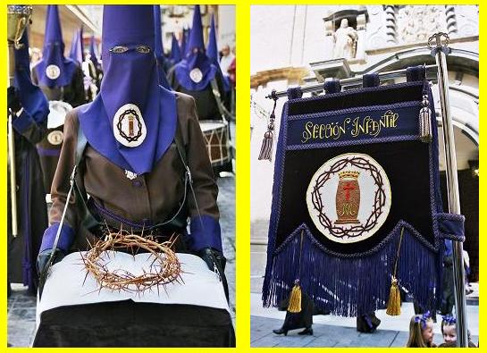 Representacion de la Corona de Espinas y Estandarte Seccion Infantil.