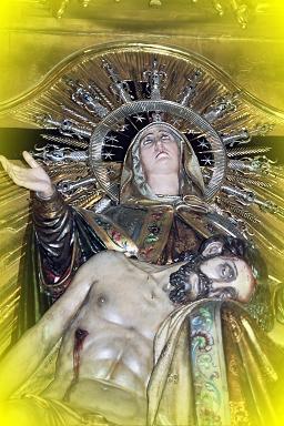 Detalle del paso de laVirgen de la Piedad.