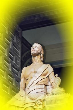 Detalle de la imagen de Cristo Resucitado.
