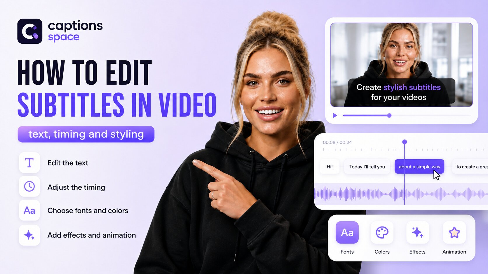 How to edit and style video subtitles with Captions Space