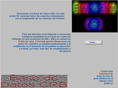 La pantalla de bienvenida...