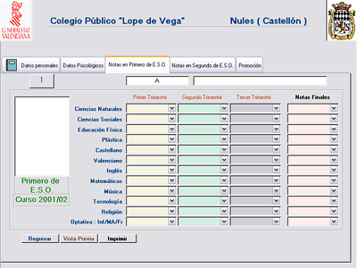 Las notas de Primero de ESO...