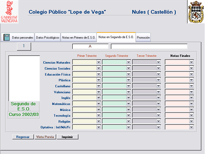 Las notas de Segundo...