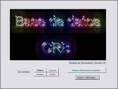 Aspecto que tiene la Base de Datos CRB con la que podrás gestionar los cuatro cursos de Secundaria...