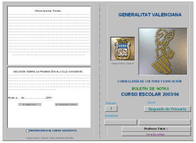 As&iacute; son la portada y contraportada de nuestro Bolet&iacute;n de Notas para Primaria...