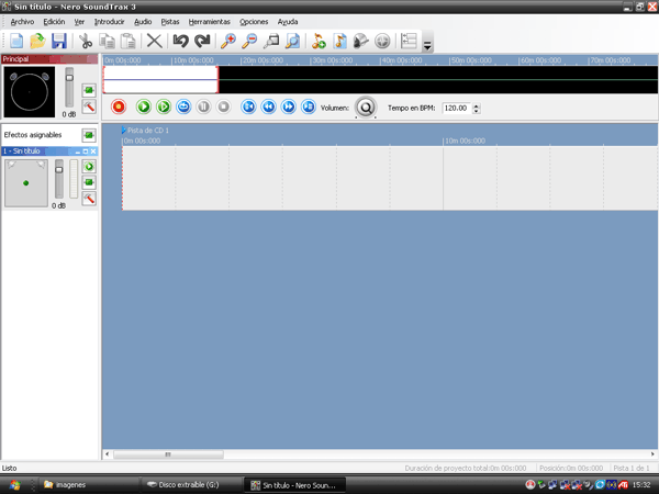 Pantalla principal de SoundTrax