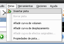Forma de insertar una nueva pista con SoundTrax...