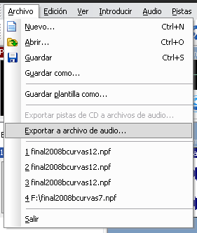 As&iacute; se exporta el contenido del proyecto en formato de audio...