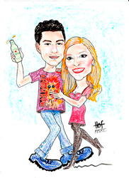 caricatura casal