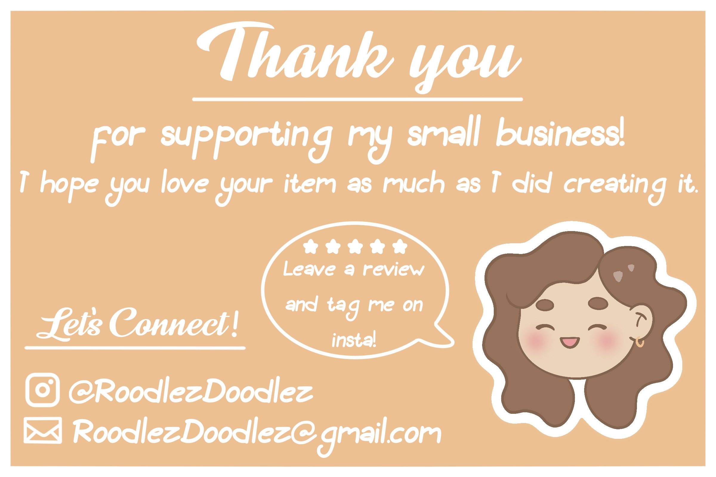Etsy business card.