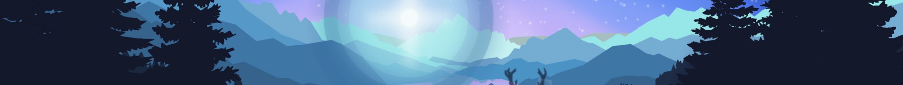 Landscape personal deisgn. dark blue, purple, blue, and pink.