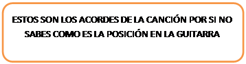 Rect�ngulo redondeado: ESTOS SON LOS ACORDES DE LA CANCI�N POR SI NO SABES COMO ES LA POSICI�N EN LA GUITARRA