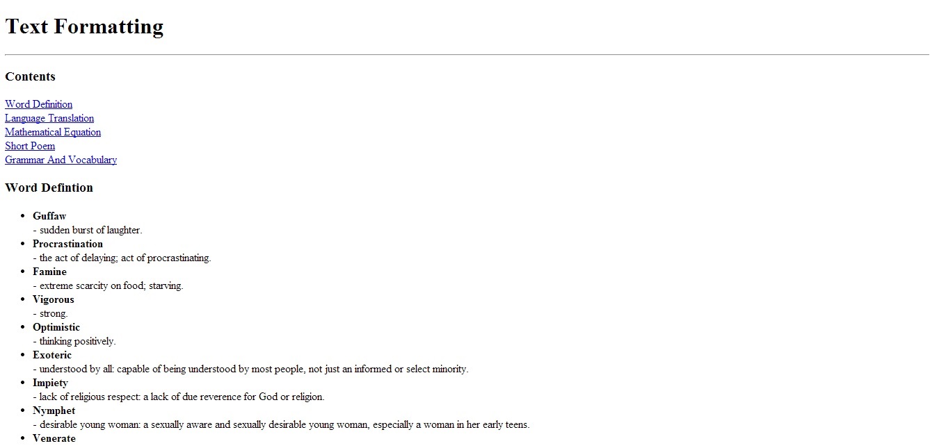 Text Formatting