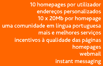 homepages, webmail, instantmessaging...