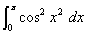 int(cos^2 x^2,0,pi)